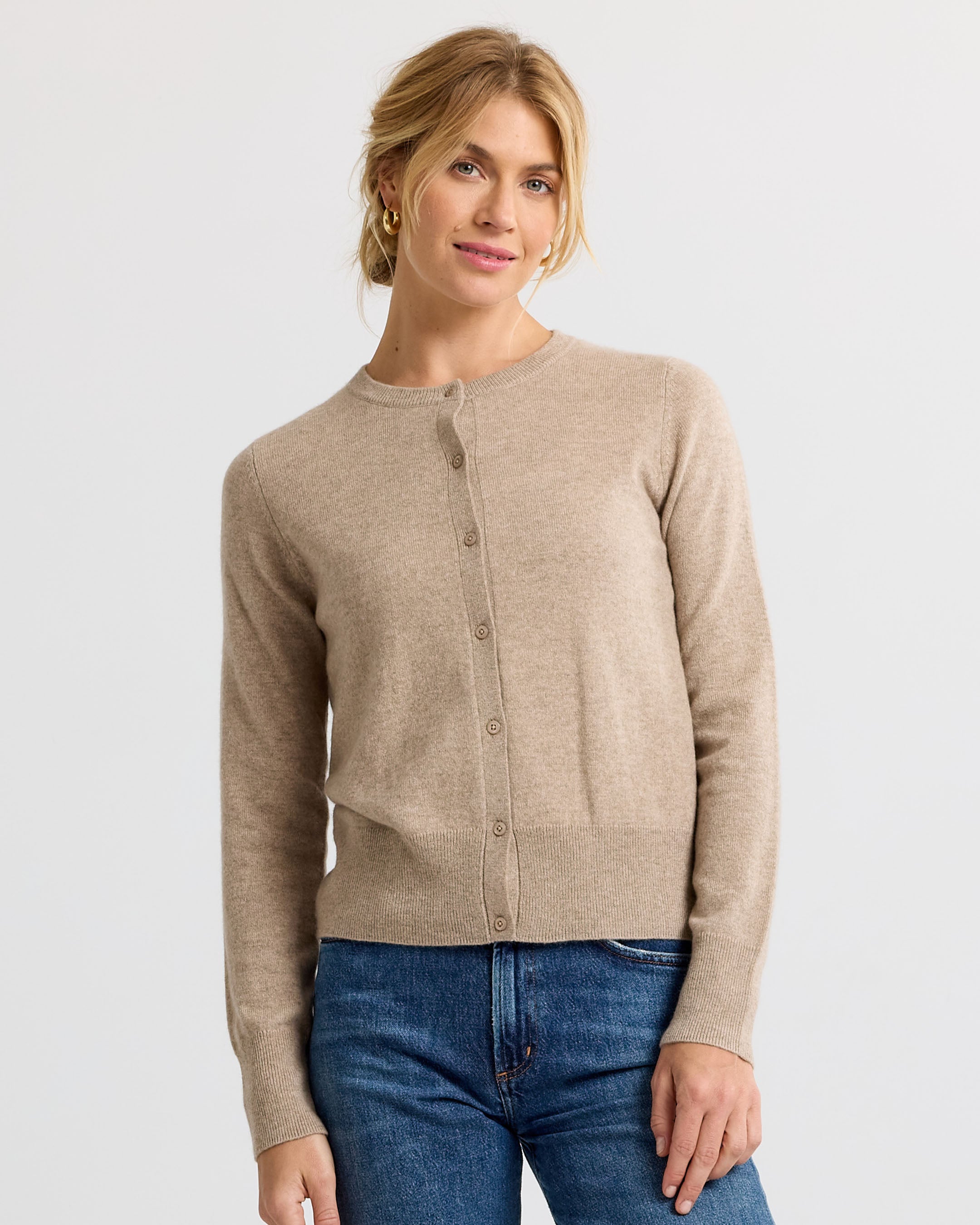 Cashmere Crewneck Cardigan