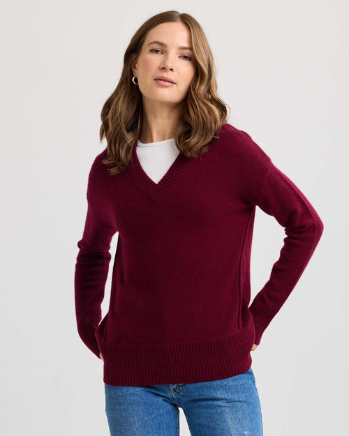 Cashmere Forward Seam V-Neck