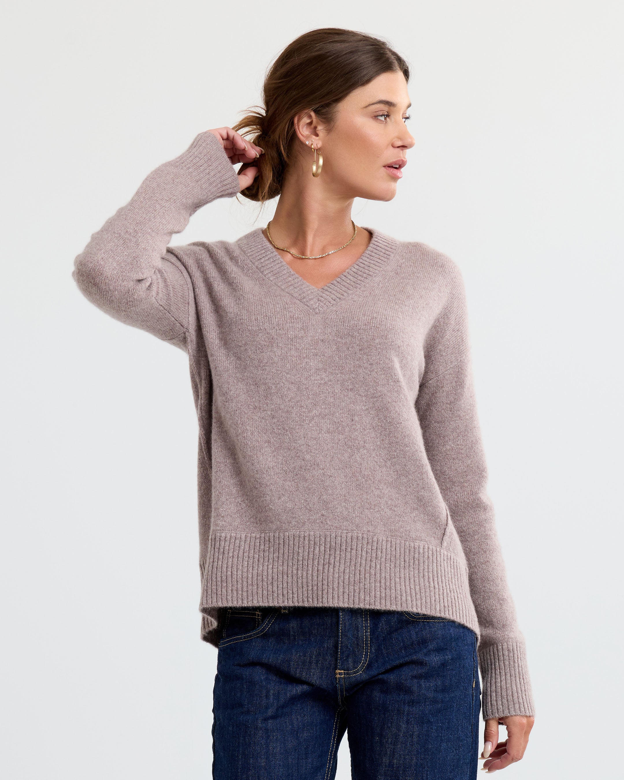 Cashmere Forward Seam V-Neck