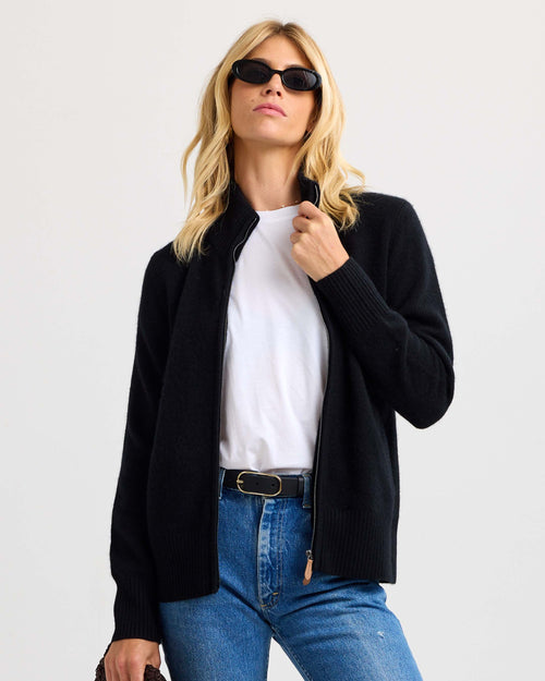 Cashmere Stand Collar Cardigan