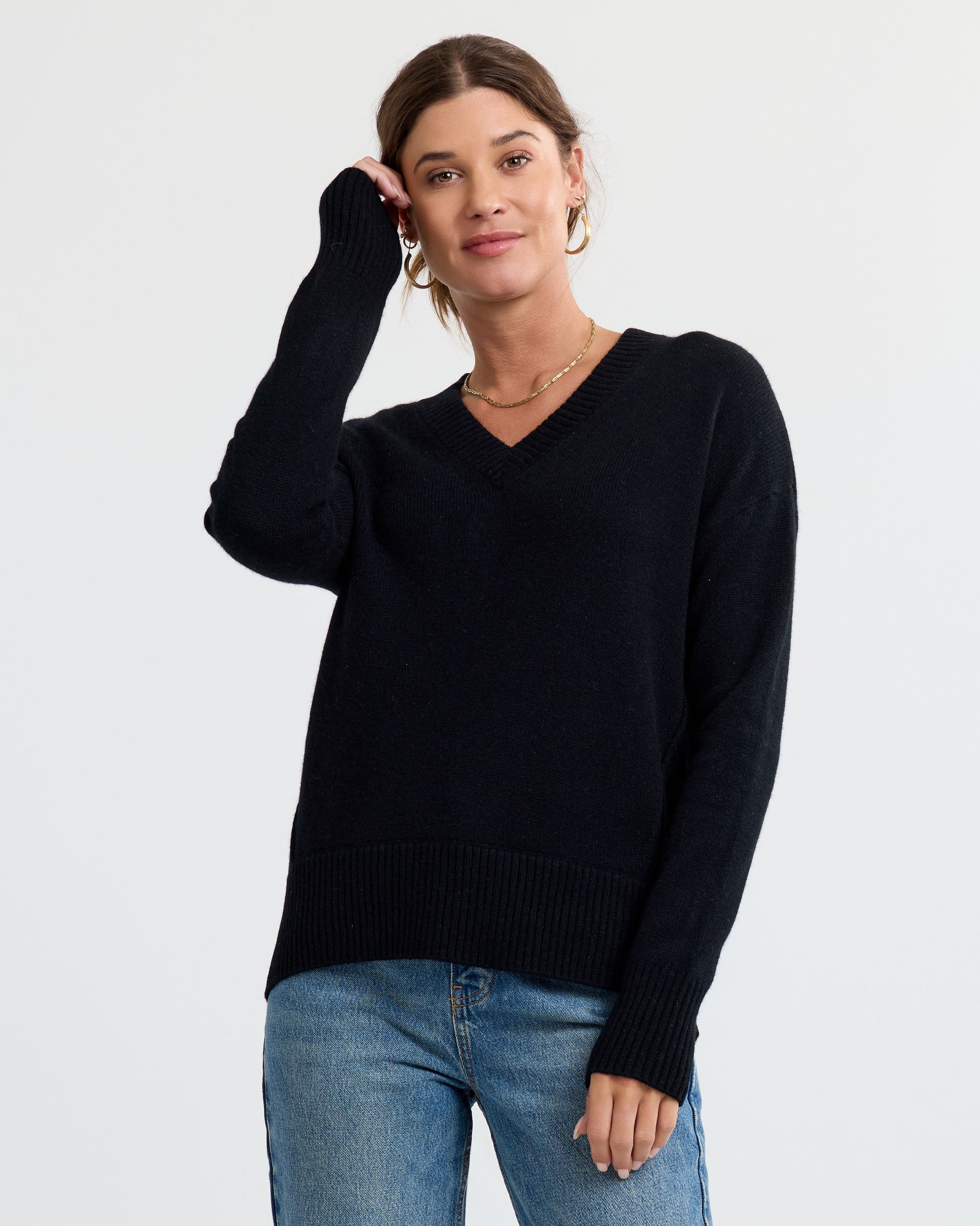 Cashmere Forward Seam V-Neck