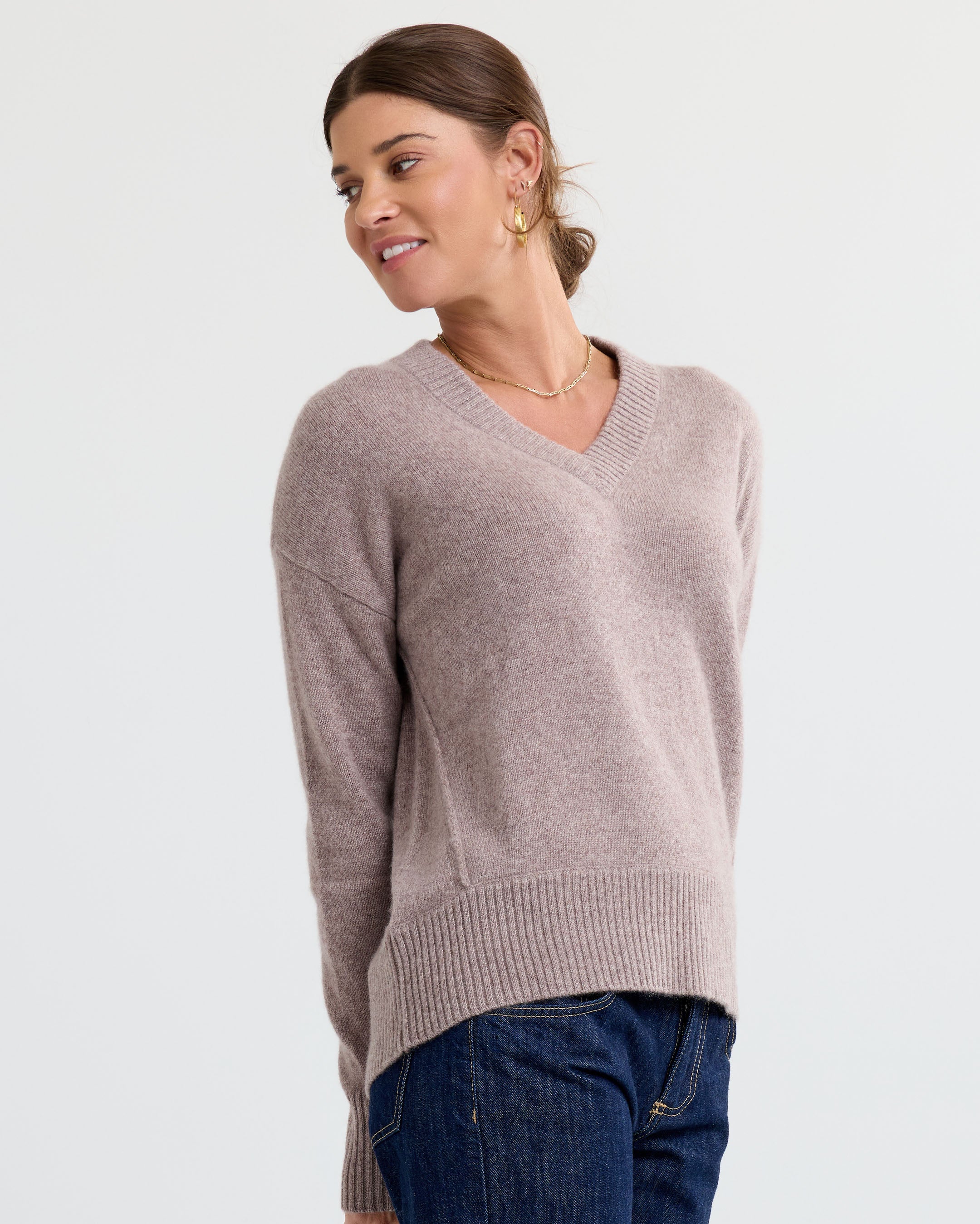 Cashmere Forward Seam V-Neck