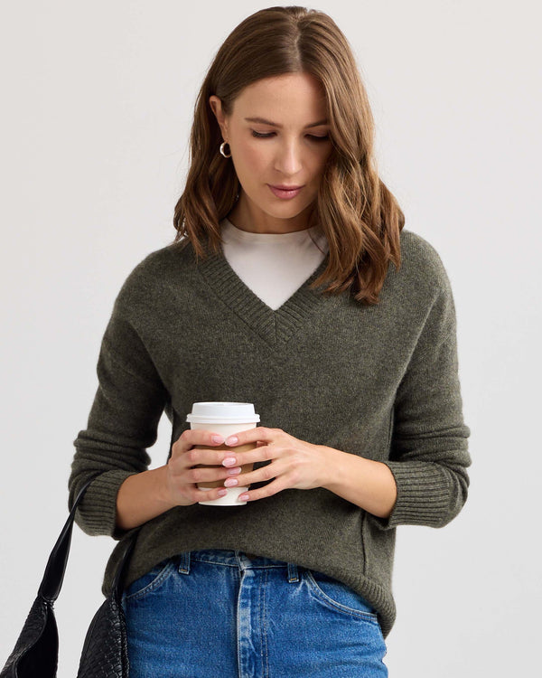 Cashmere Forward Seam V-Neck