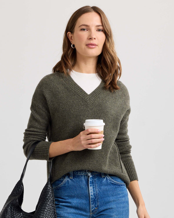 Cashmere Forward Seam V-Neck