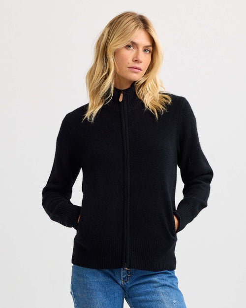 Cashmere Stand Collar Cardigan