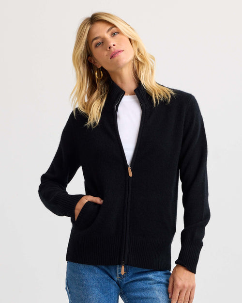 Cashmere Stand Collar Cardigan