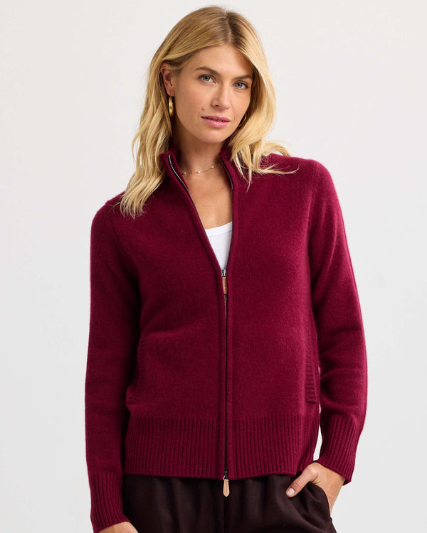 Cashmere Stand Collar Cardigan