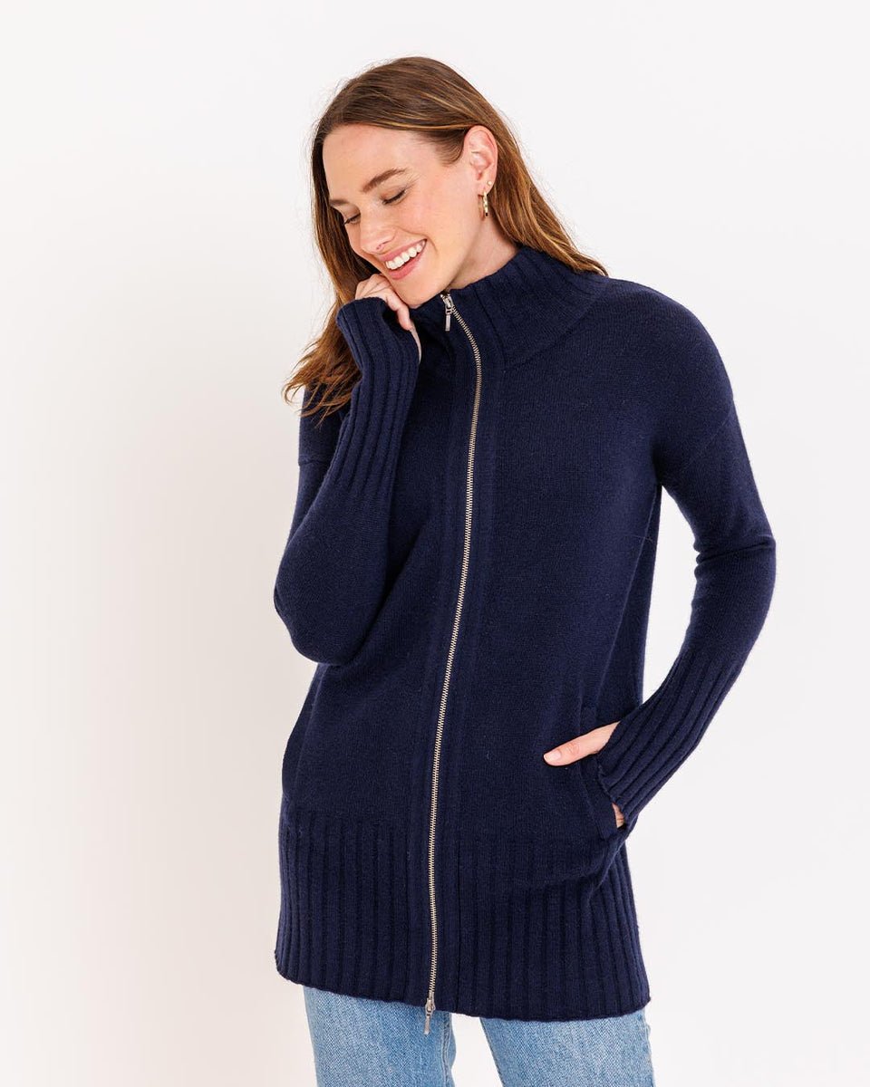 Women s Zip Up Cashmere Cardigan Sweater Pura Cashmere