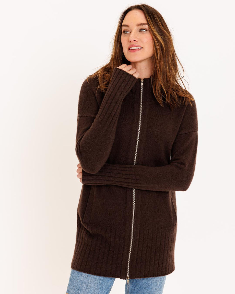 Women s Zip Up Cashmere Cardigan Sweater Pura Cashmere