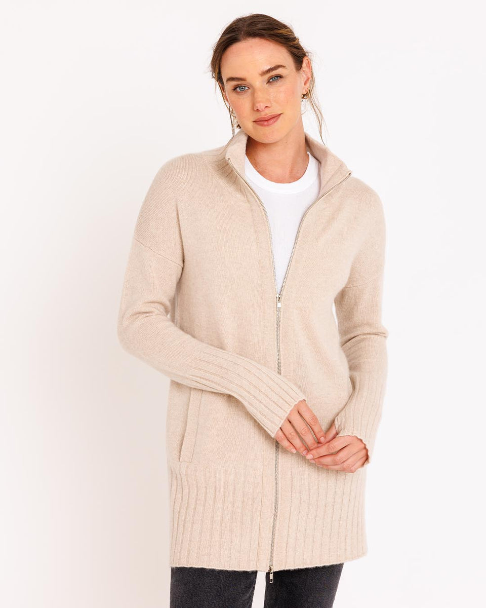 Women's ZipUp Cashmere Cardigan Sweater Pura Cashmere
