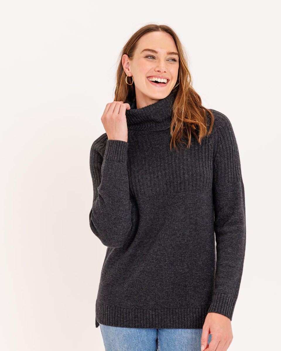 Our Famous Cashmere Ribbed Turtleneck Sweater Pura Cashmere