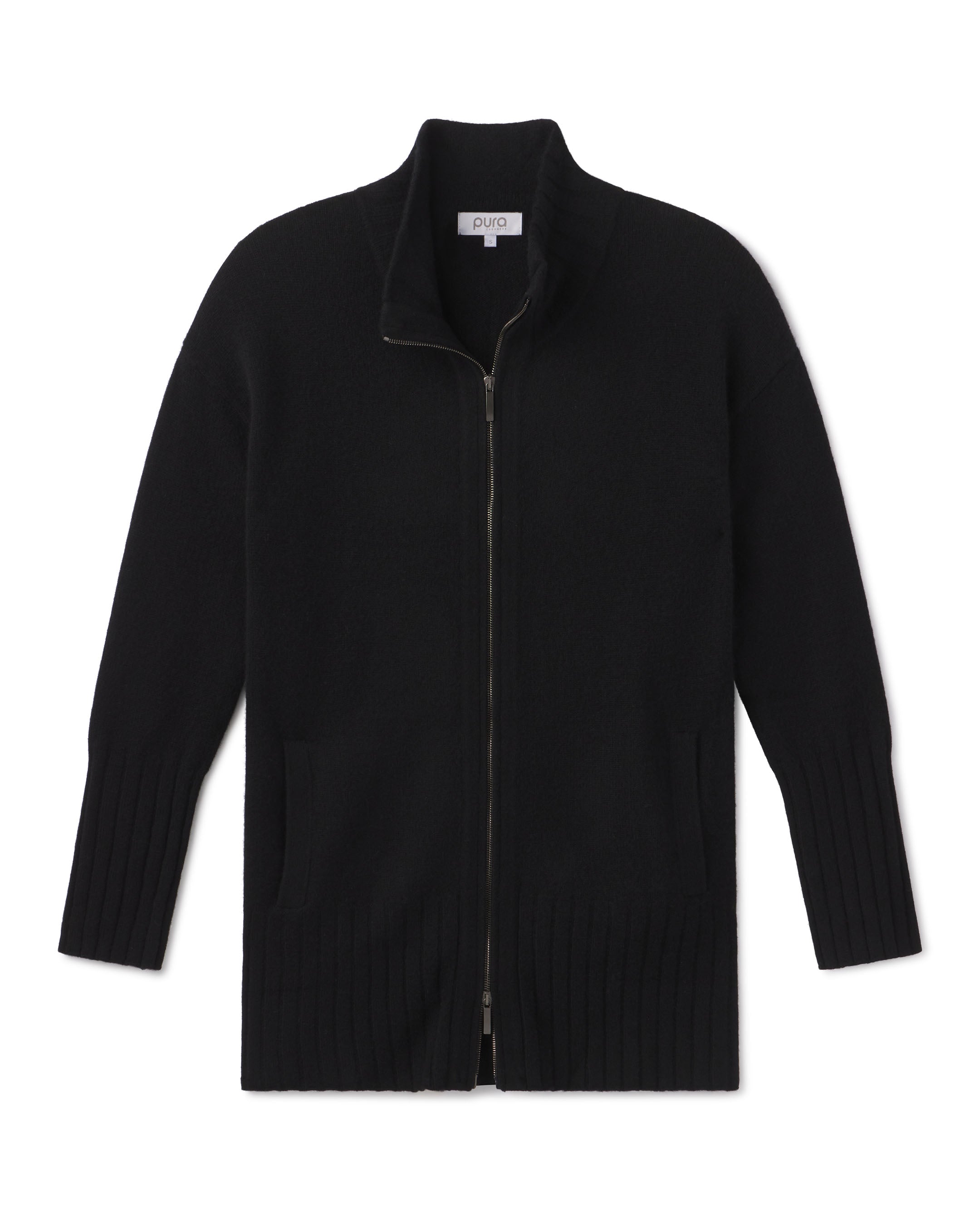 Cashmere Zip Up Cardigan