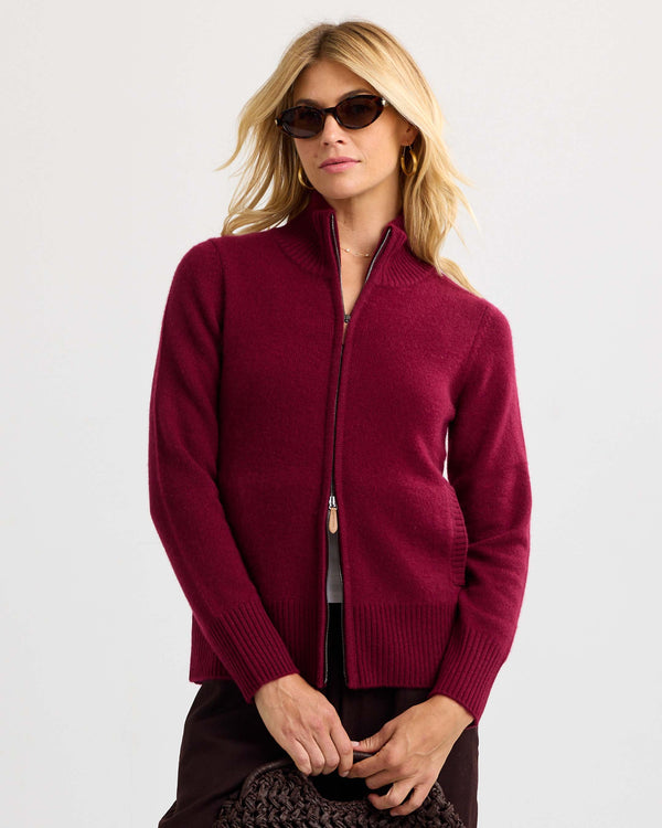 Cashmere Stand Collar Cardigan