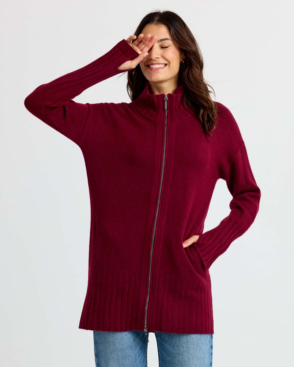 Cashmere Zip Up Cardigan
