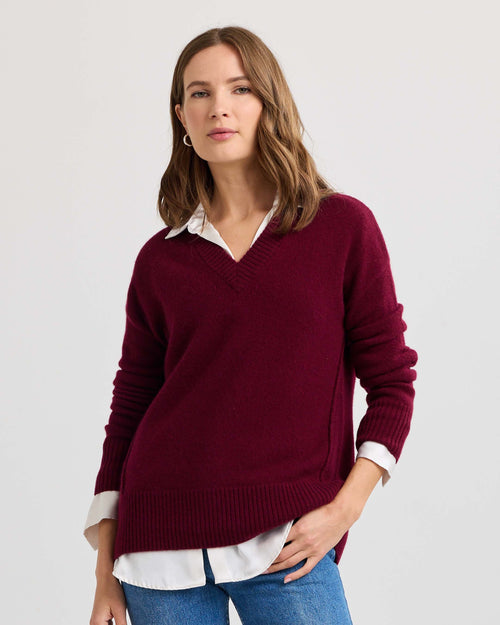 Cashmere Forward Seam V-Neck