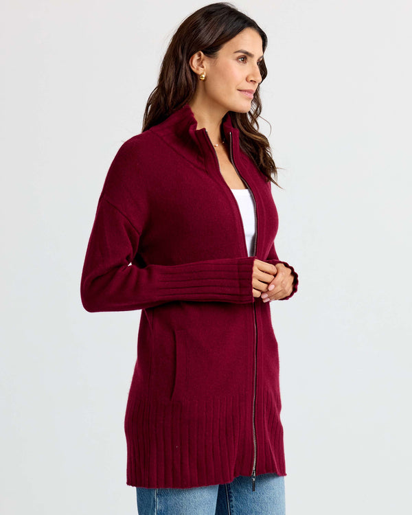 Cashmere Zip Up Cardigan