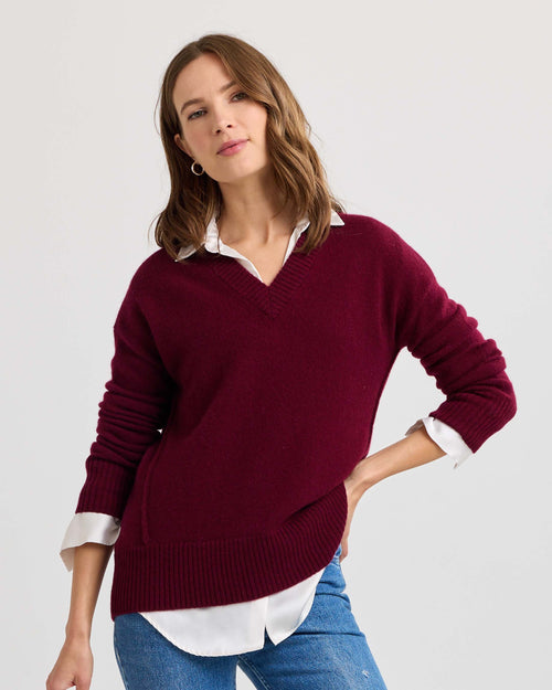 Cashmere Forward Seam V-Neck