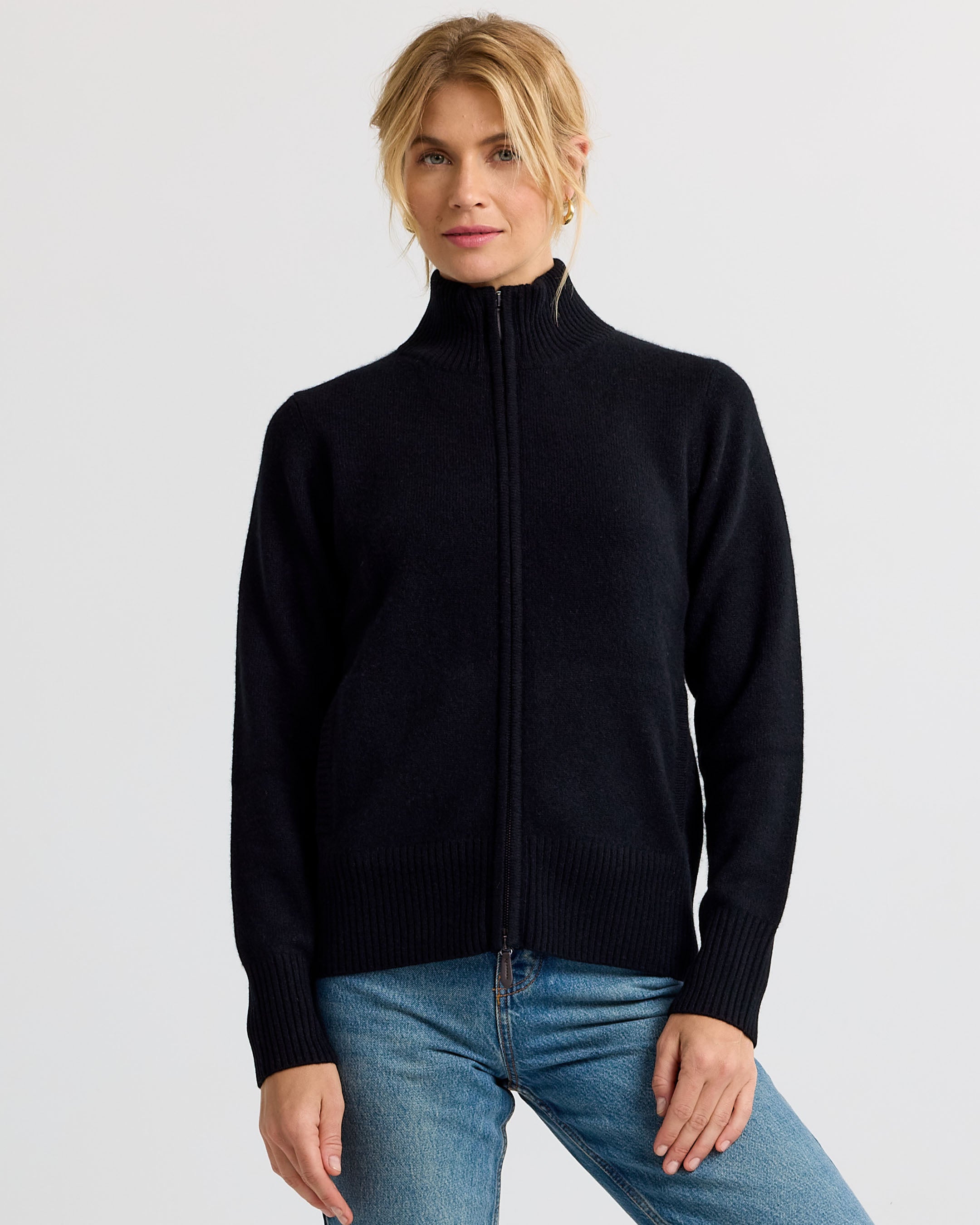 Cashmere Stand Collar Cardigan