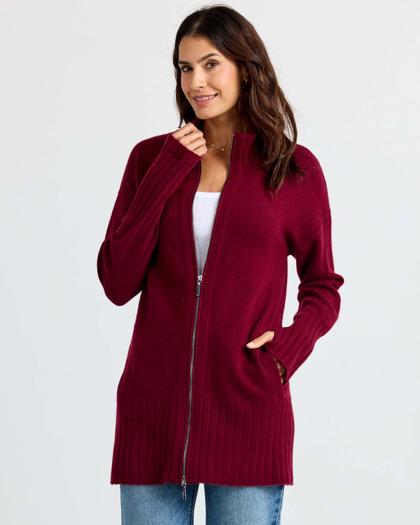 Cashmere Zip Up Cardigan