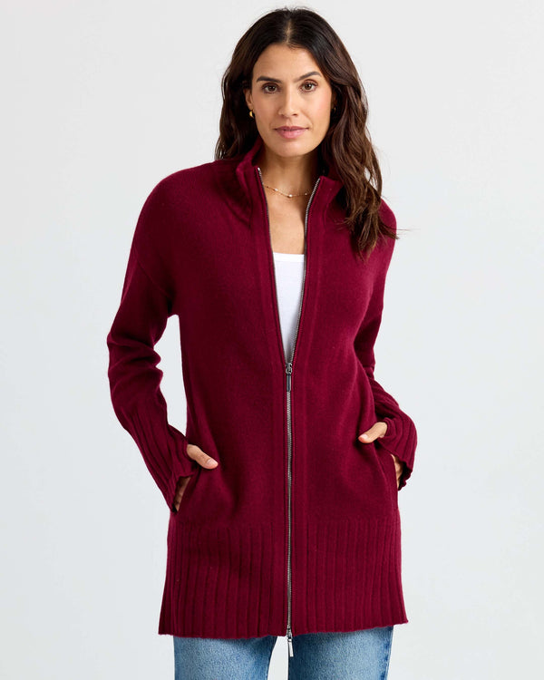 Cashmere Zip Up Cardigan