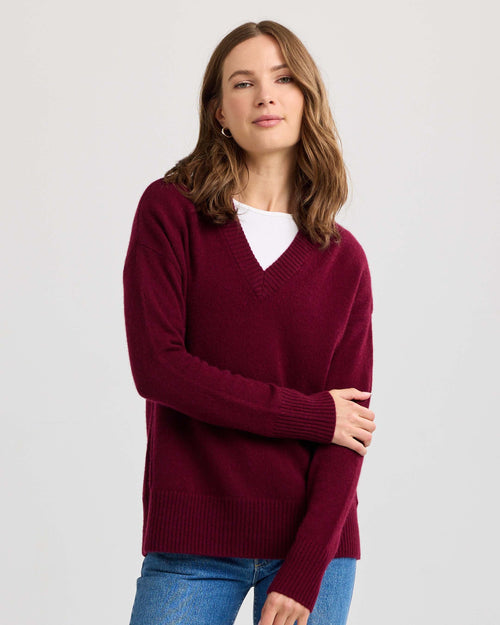 Cashmere Forward Seam V-Neck