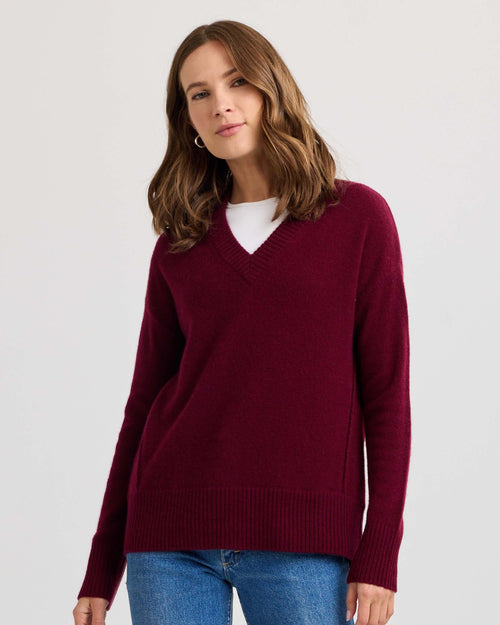 Cashmere Forward Seam V-Neck