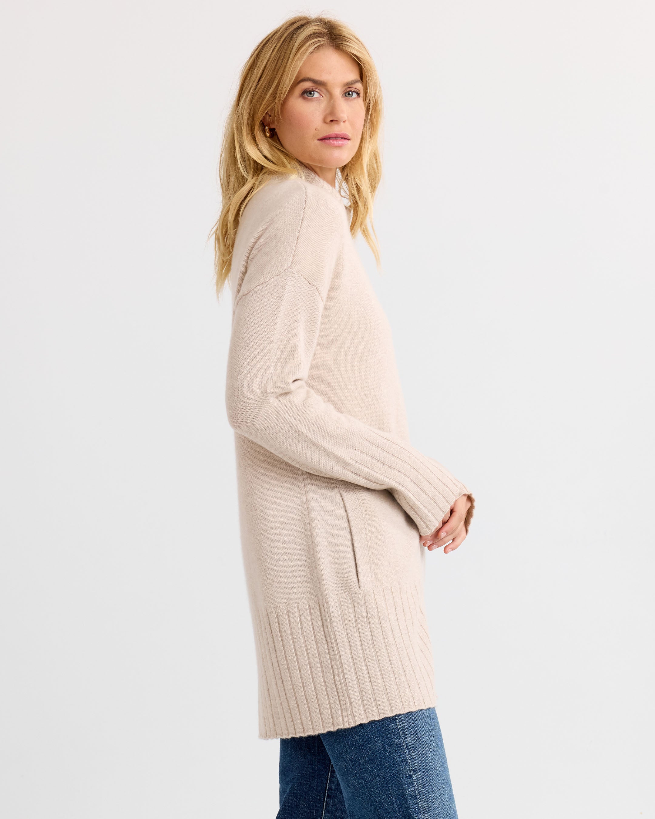 Cashmere Zip Up Cardigan