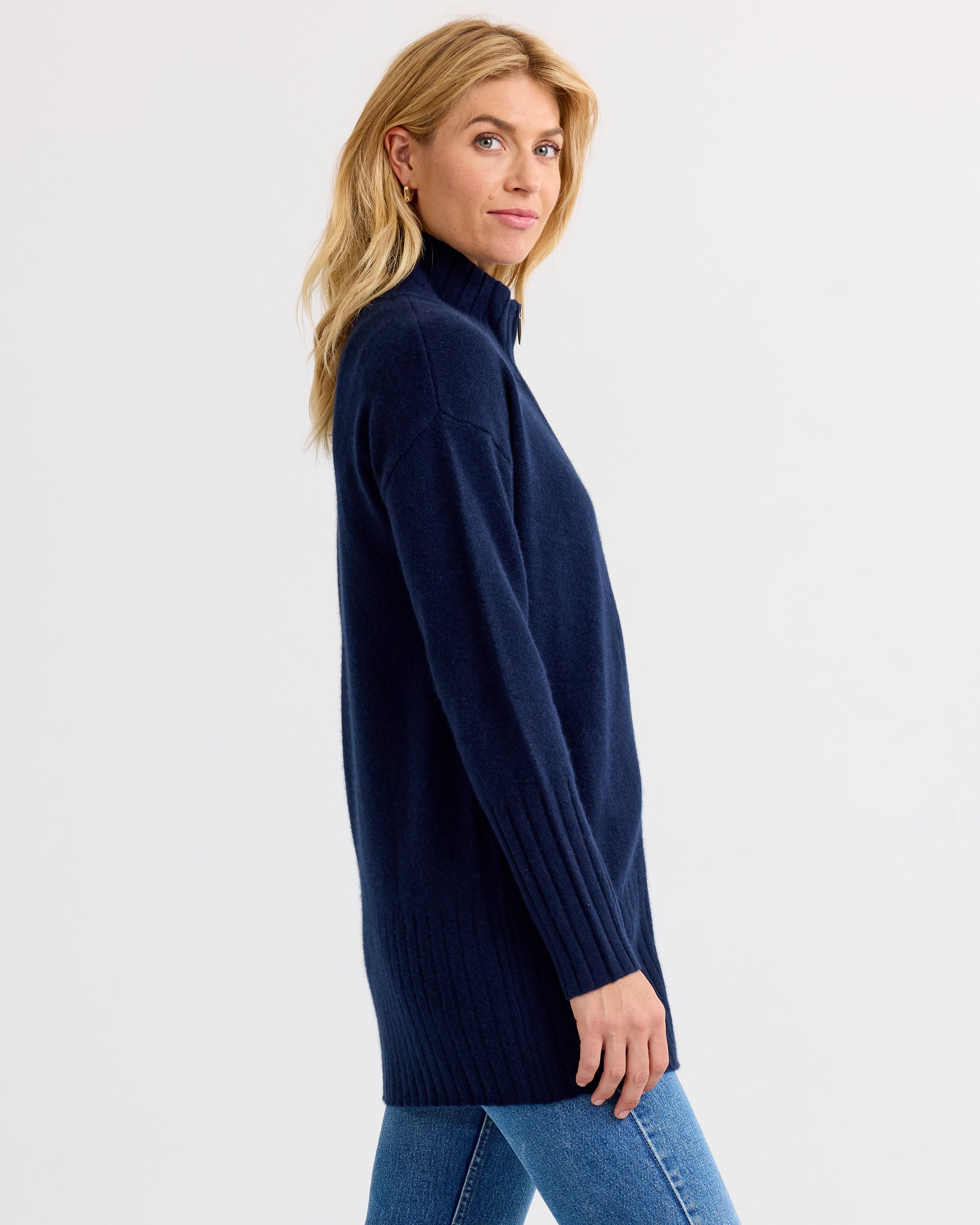 Cashmere Zip Up Cardigan