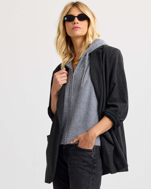Cashmere Zip Up Hoodie Vest