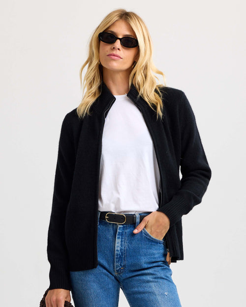 Cashmere Stand Collar Cardigan