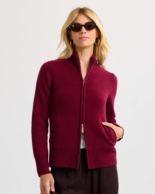 Cashmere Stand Collar Cardigan