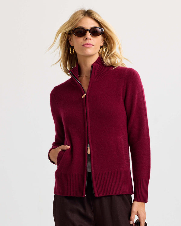 Cashmere Stand Collar Cardigan