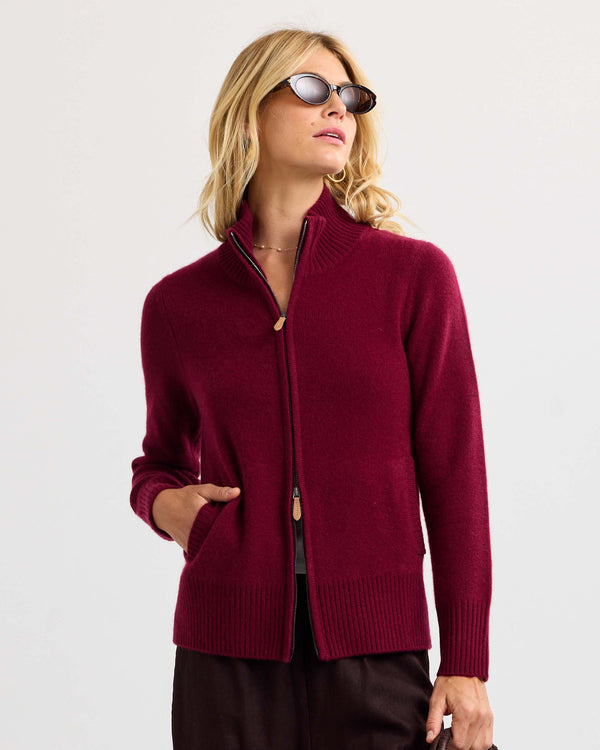Cashmere Stand Collar Cardigan