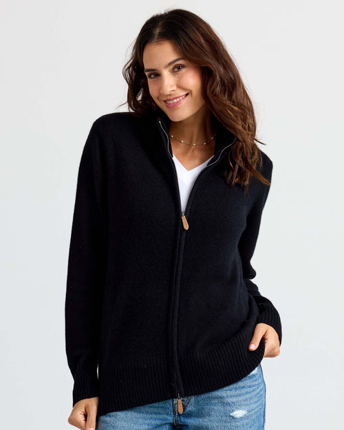 Cashmere Stand Collar Cardigan