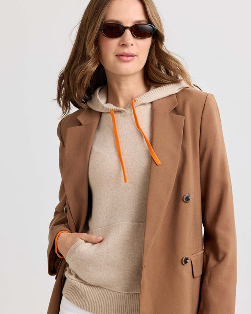 Cashmere Contrast Hoodie