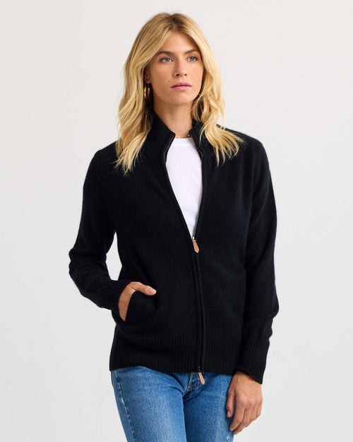 Cashmere Stand Collar Cardigan