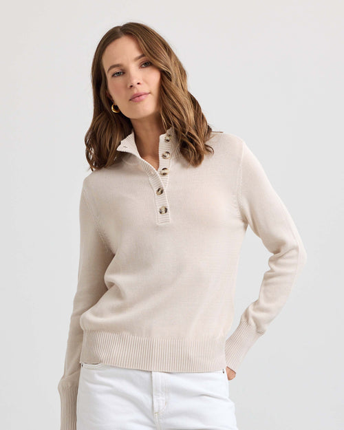 Cotton Henley Pullover