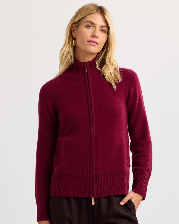 Cashmere Stand Collar Cardigan