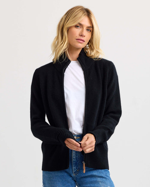 Cashmere Stand Collar Cardigan