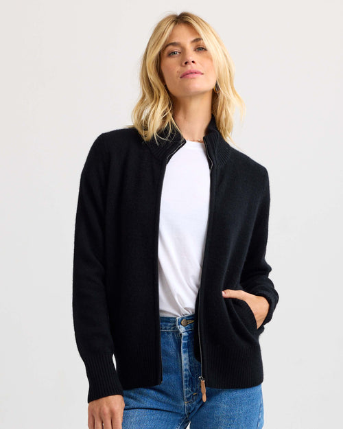 Cashmere Stand Collar Cardigan
