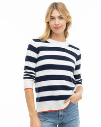 Contrast Striped Crew