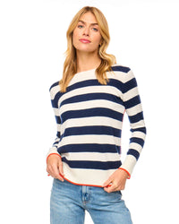 Contrast Striped Crew