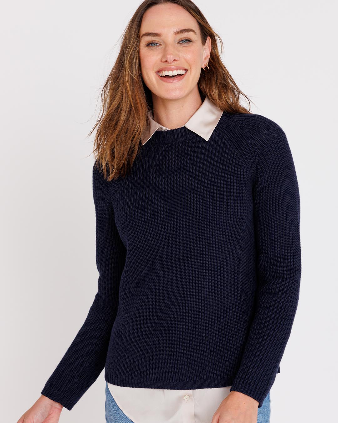 Cotton fisherman sweater shop