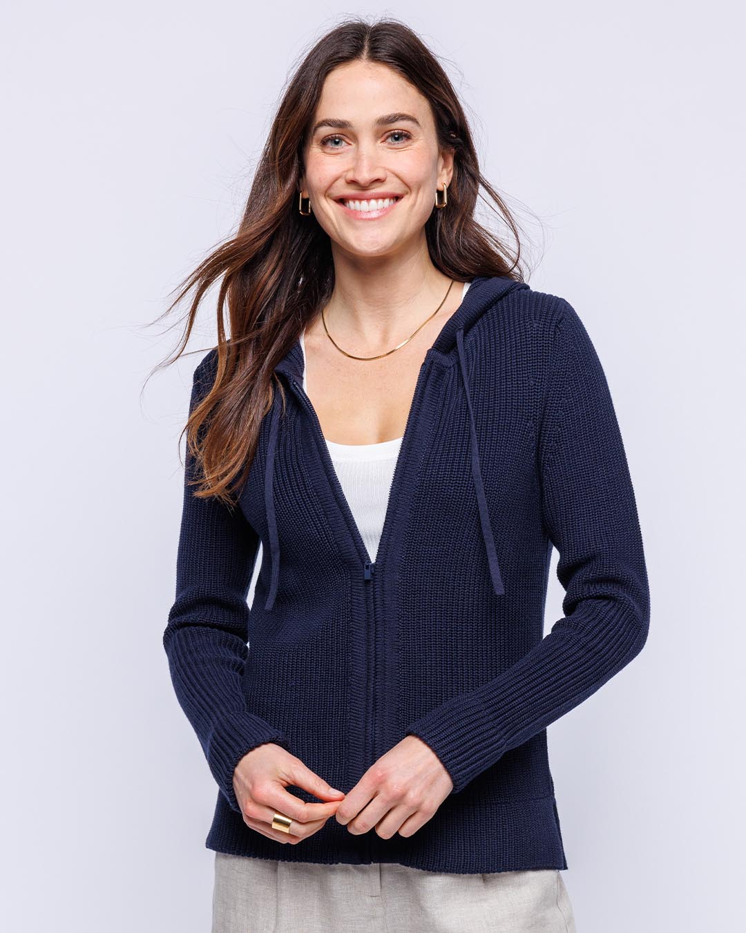 Women's Zip-Up Cashmere Cardigan Sweater - Pura Cashmere