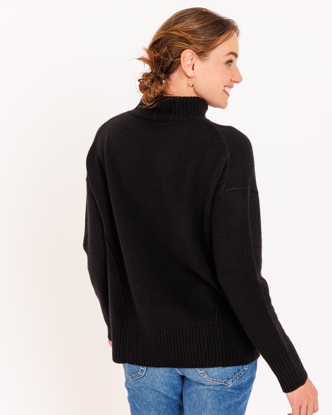 Oversized black cashmere sweater store