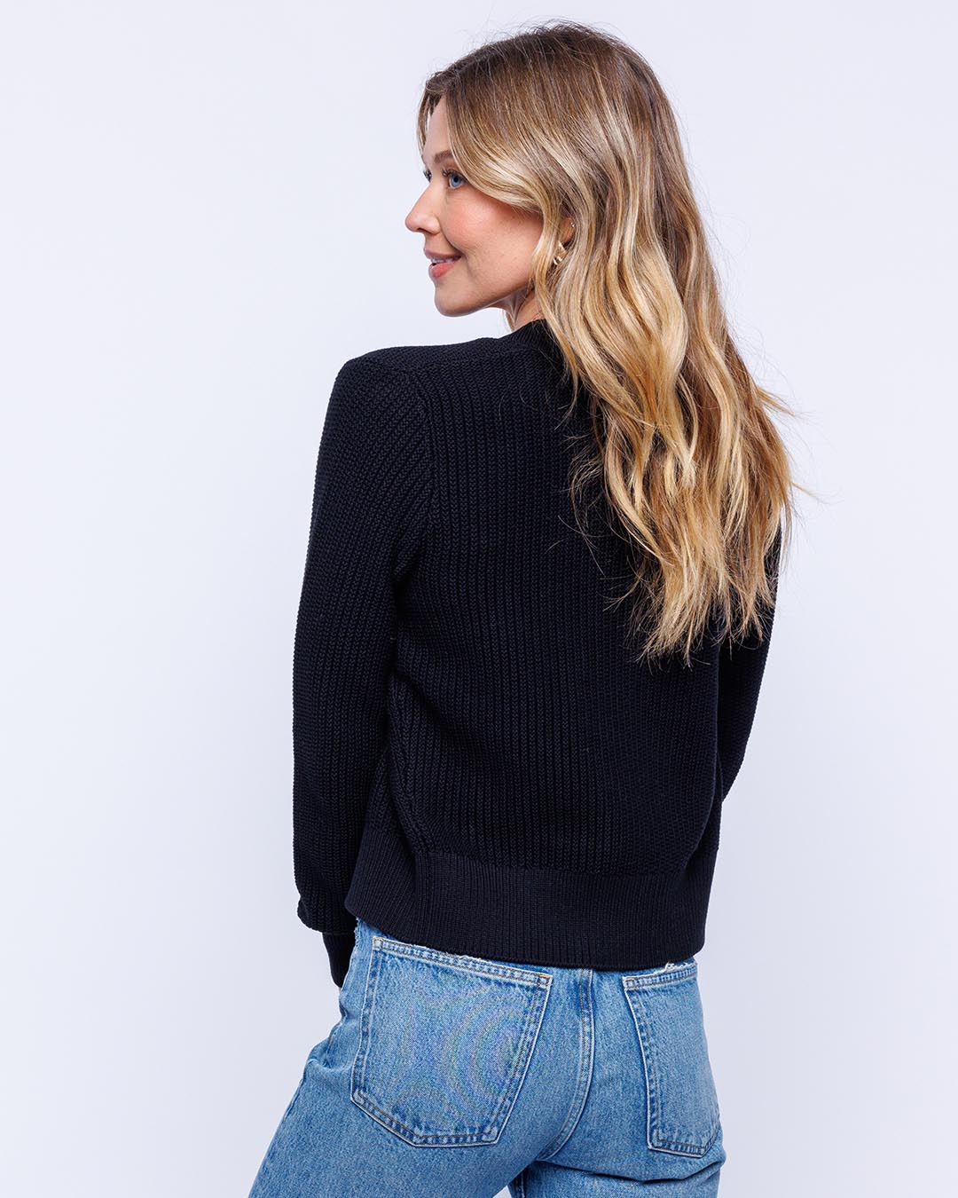 Textured Cropped Cardigan