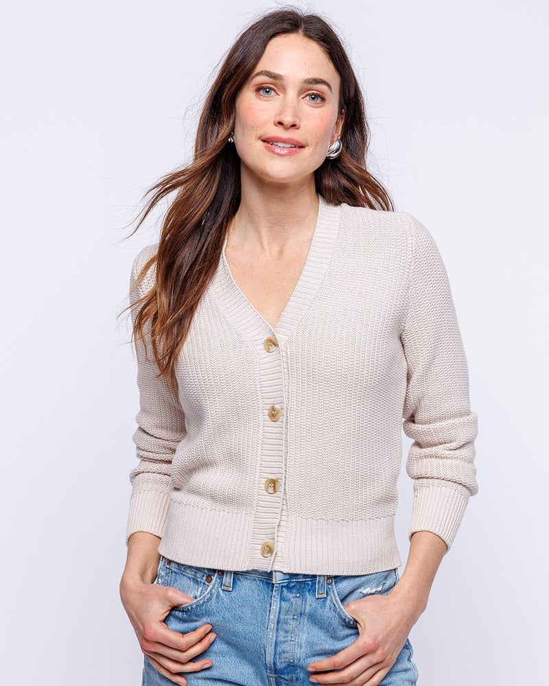 Textured Cropped Cardigan