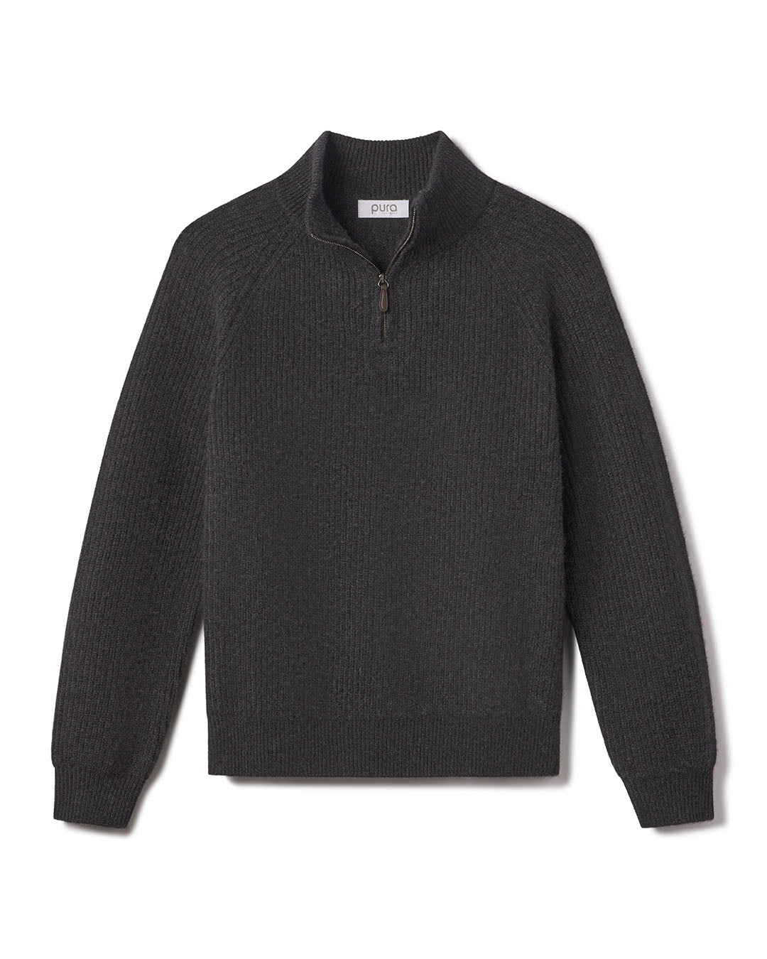 Men's Ribbed Cashmere Half Zip