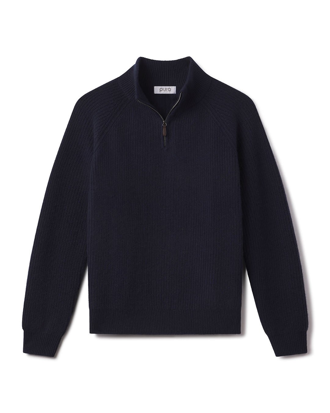 Men's Ribbed Cashmere Half Zip