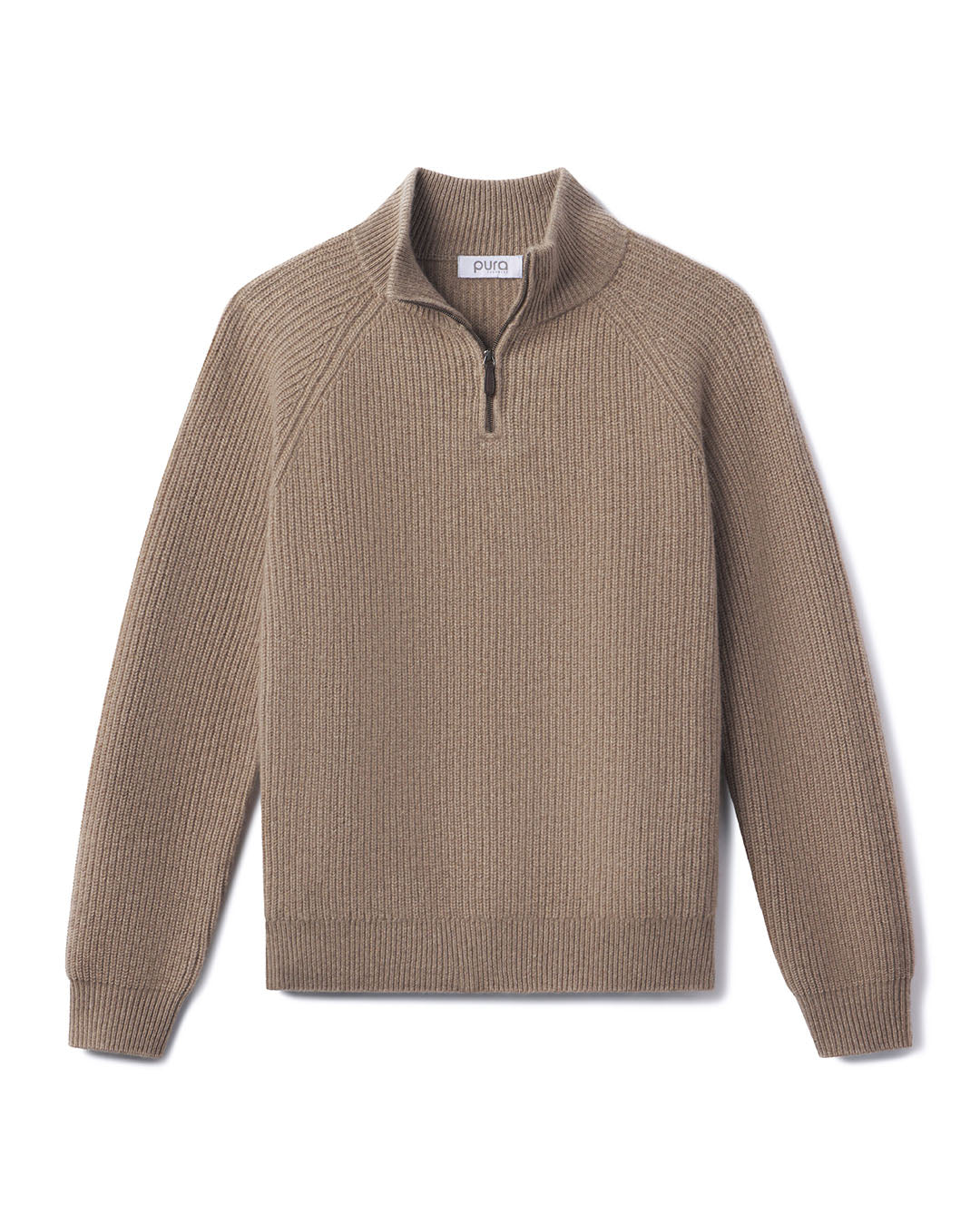 Men's Ribbed Cashmere Half Zip